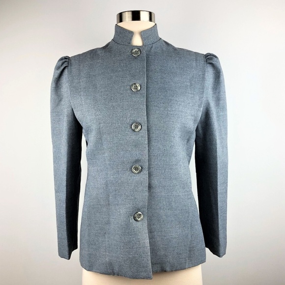 Vintage Gray Mandarin Collar Jacket XS - Picture 1 of 7